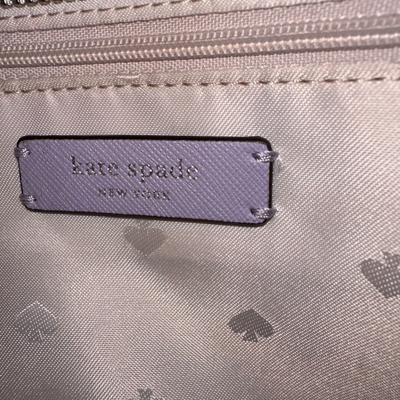 Kate Spade Satchel + Crossbody Strap + Zip Wallet Matching Set Blue Lavender Red - Picture 7 of 9